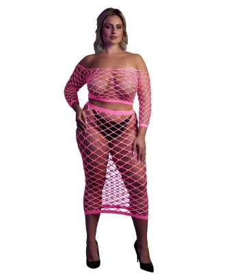 Long Sleeve Crop Top and Long Skirt  XL/XXXXL
