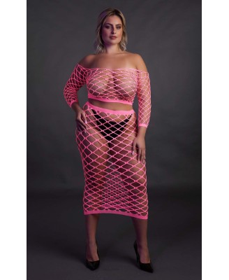 Long Sleeve Crop Top and Long Skirt  XL/XXXXL