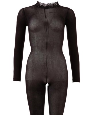 Catsuit with Lace Collar S/M