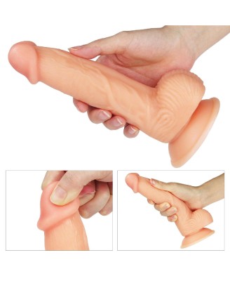 The Ultra Soft Dude - Dildo z Jądrami i Przyssawką - 20cm