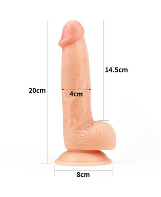 The Ultra Soft Dude - Dildo z Jądrami i Przyssawką - 20cm