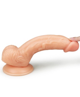 The Ultra Soft Dude - Dildo z Jądrami i Przyssawką - 20cm