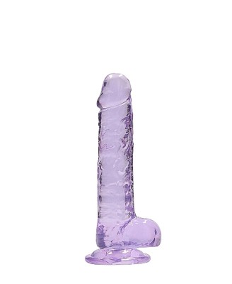 7"" / 18 cm Realistic Dildo With Balls - Purple
