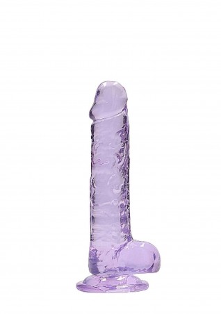 7"" / 18 cm Realistic Dildo With Balls - Purple
