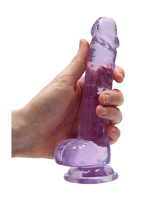 7"" / 18 cm Realistic Dildo With Balls - Purple