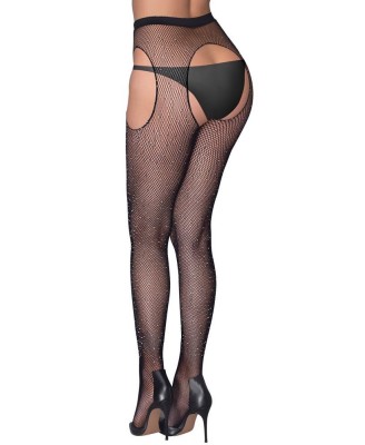 Cottelli Sex Tights Czarne Rajstopy Siateczkowe Otwarte S-L
