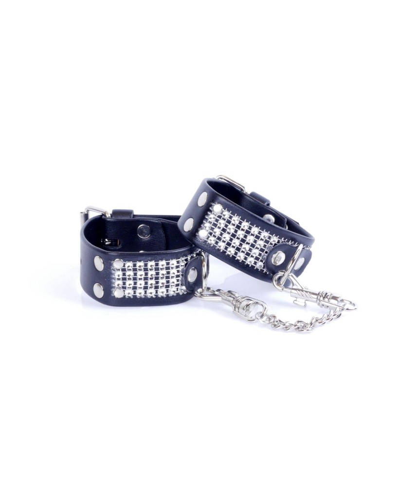 Fetish B - Series Handcuffs with cristals 3 cm Silver