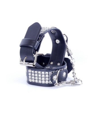 Fetish B - Series Handcuffs with cristals 3 cm Silver