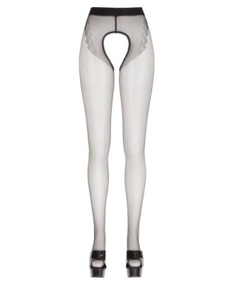 Cottelli Crotchless Tights Czarne Rajstopy Otwarte 4 - 20 Den