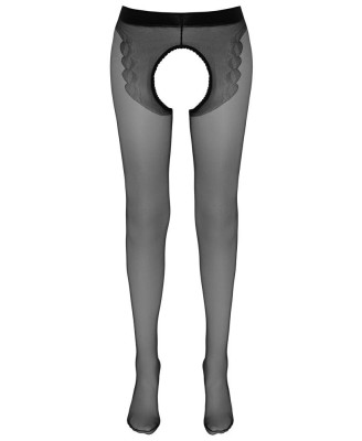 Cottelli Crotchless Tights Czarne Rajstopy Otwarte 4 - 20 Den