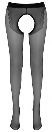 Cottelli Crotchless Tights Czarne Rajstopy Otwarte 4 - 20 Den
