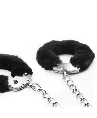 Fetish Pleasure Fluffy Leg Cuffs Black