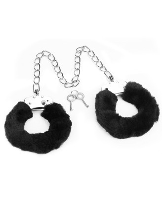 Fetish Pleasure Fluffy Leg Cuffs Black