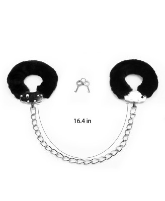 Fetish Pleasure Fluffy Leg Cuffs Black