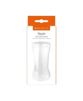Masturbator- Me You Us Ripple Dual End Stroker Male Masturbator Transparent