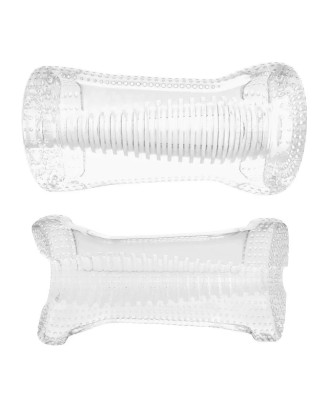 Masturbator- Me You Us Ripple Dual End Stroker Male Masturbator Transparent