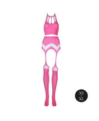 Two Piece with Crop Top and Stockings - Pink - XS/XL