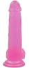 Jelly Studs Crystal Dildo Large - Różowe Dildo z Jądrami i Przyssawką - 20 cm