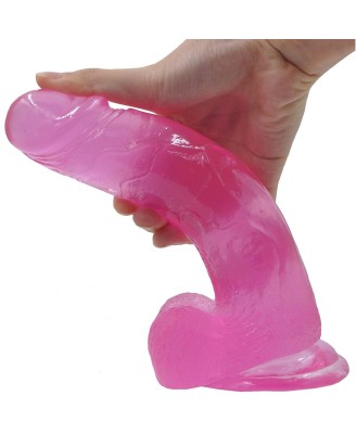 8"" Jelly Studs Crystal Dildo Large Pink