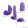 Jelly Studs Crystal Dildo Large - Fioletowe Dildo z Jądrami i Przyssawką - 20 cm