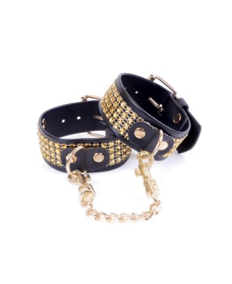 Fetish B - Series Handcuffs with cristals 3 cm Gold