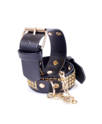 Fetish B - Series Handcuffs with cristals 3 cm Gold