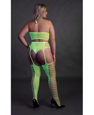Two Piece with Crop Top and Stockings  XL/XXXXL
