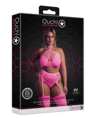 Two Piece with Crop Top and Stockings  XL/XXXXL