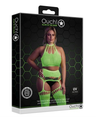 Two Piece with Crop Top and Stockings  XL/XXXXL