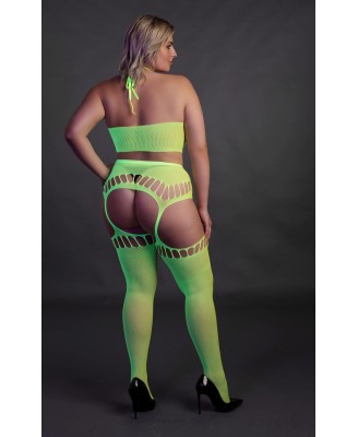 Two Piece with Crop Top and Stockings  XL/XXXXL