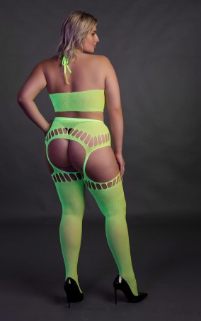 Two Piece with Crop Top and Stockings  XL/XXXXL