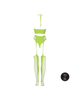 Two Piece with Crop Top and Stockings - Green - XS/XL