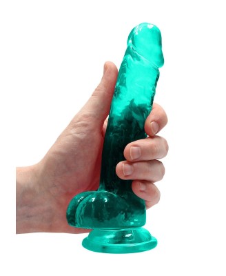 7"""" / 19 cm Realistic Dildo With Balls - Turquoise