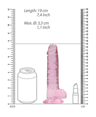 7"" / 18 cm Realistic Dildo With Balls - Pink