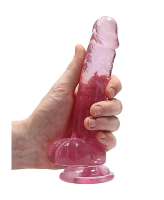 7"" / 18 cm Realistic Dildo With Balls - Pink
