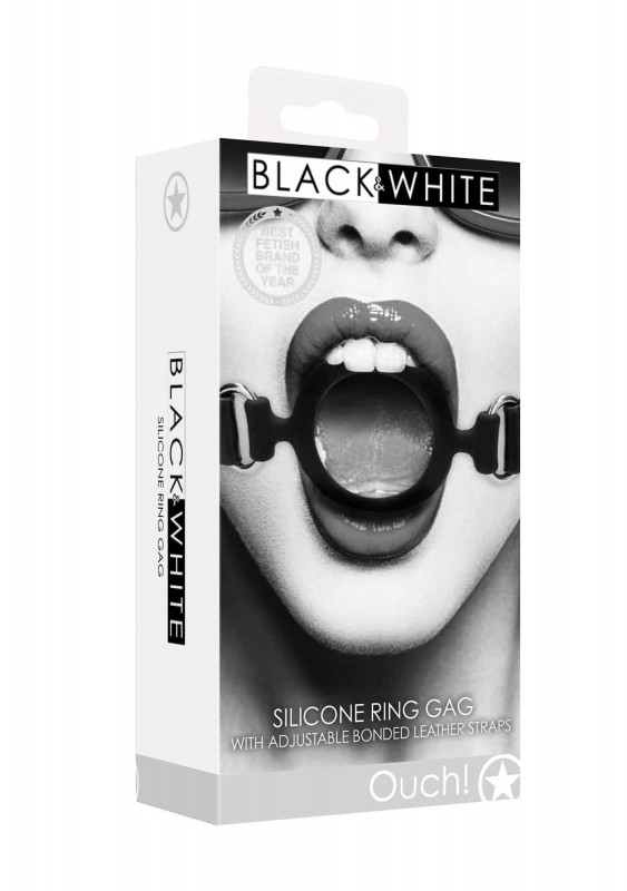 Silicone Ring Gag - With Adjustable Bonded Leather Straps