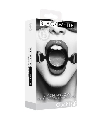 Silicone Ring Gag - With Adjustable Bonded Leather Straps