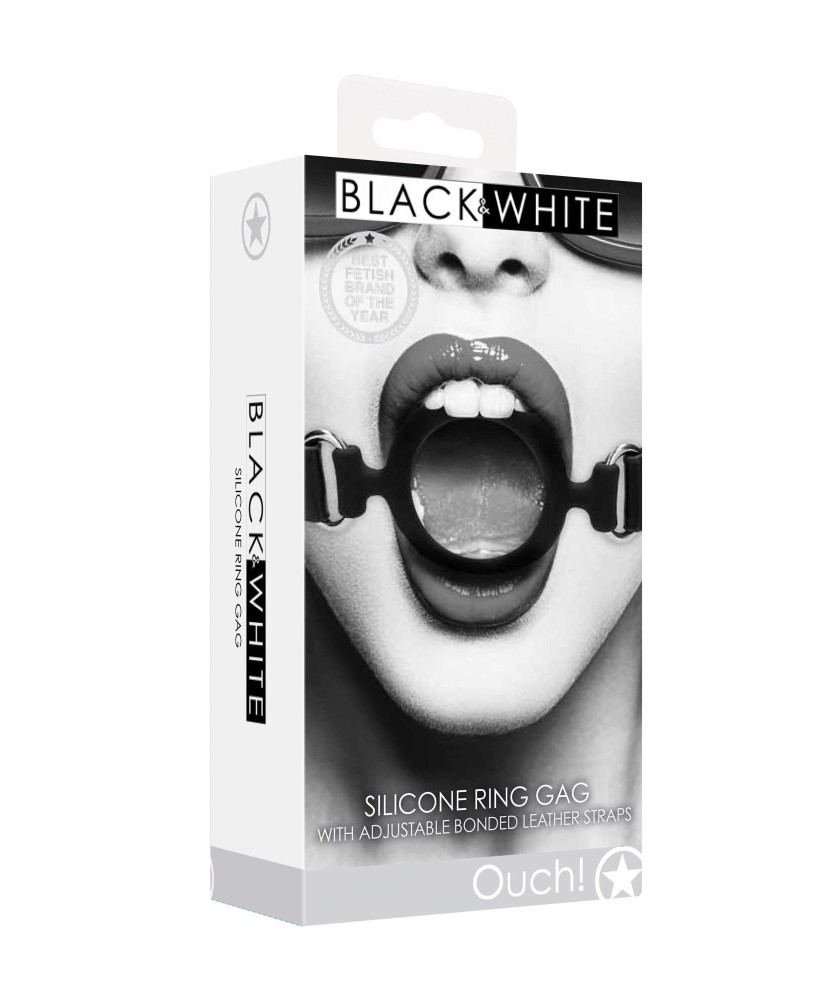 Silicone Ring Gag - With Adjustable Bonded Leather Straps