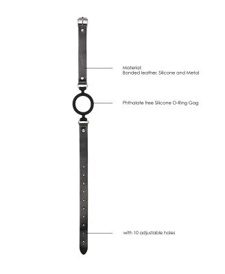 Silicone Ring Gag - With Adjustable Bonded Leather Straps