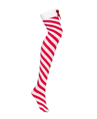 Kissmas pończochy czerwone L/XL - Obsessive
