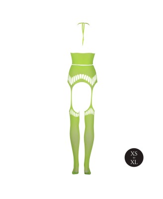 Two Piece with Crop Top and Stockings - Green - XS/XL