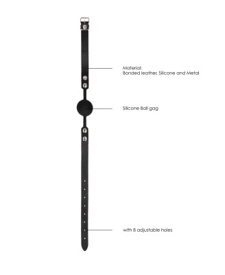 Silicone Ball Gag - with Adjustable Bonded Leather Straps