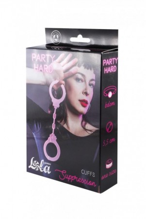 Kajdanki-Silicone Handcuffs Party Hard Suppression Pink