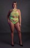 Body with Grecian Neckline - Neon Green - XL/XXXXL