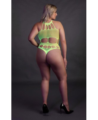 Body with Grecian Neckline - Neon Green - XL/XXXXL