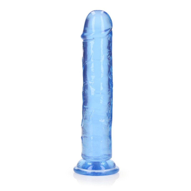 REALROCK CRYSTAL CLEAR - Dildo z Przyssawką - Niebieskie - 20 cm