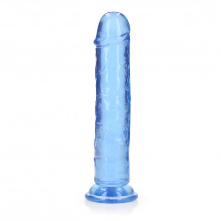 REALROCK CRYSTAL CLEAR - Dildo z Przyssawką - Niebieskie - 20 cm