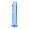REALROCK CRYSTAL CLEAR - Dildo z Przyssawką - Niebieskie - 20 cm