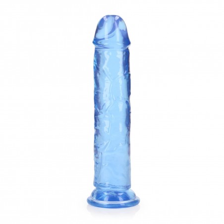 REALROCK CRYSTAL CLEAR - Dildo z Przyssawką - Niebieskie - 20 cm