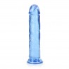 REALROCK CRYSTAL CLEAR - Dildo z Przyssawką - Niebieskie - 20 cm